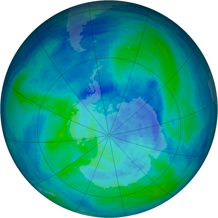 Antarctic ozone map for 18 March 1994